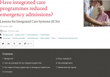 Have integrated care programmes reduced emergency admissions? Lessons for Integrated Care Systems (ICSs)